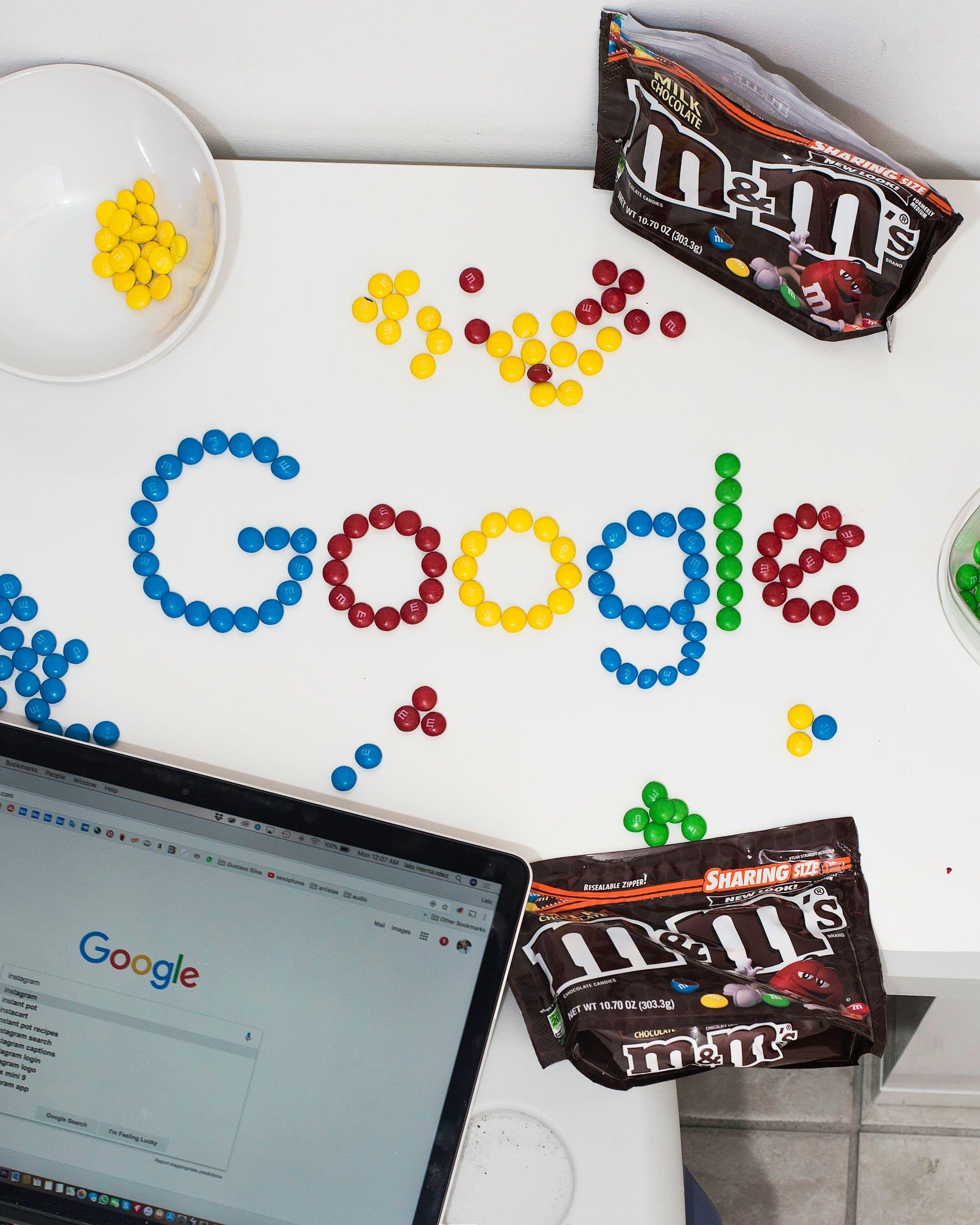Image depicting the Google logo alongside a graph illustrating search engine optimization trends and analytics.