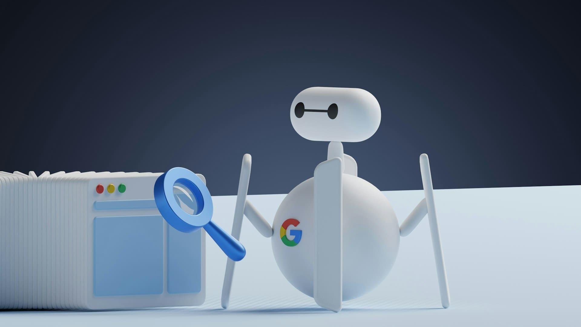A sleek, futuristic robot representing Google's new assistant, showcasing advanced technology and a friendly design.